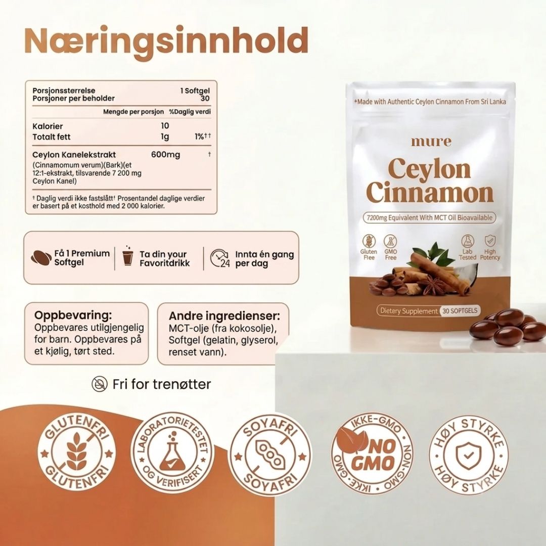 Ceylonkanel 7200mg Ekvivalent med MCT-olje