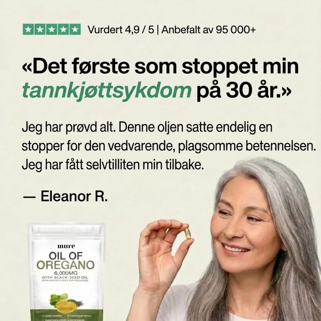 OREGANO & SVARTFRØOLJE – BEKJEMPER TANNKJØTTPROBLEMER FRA INNSIDEN