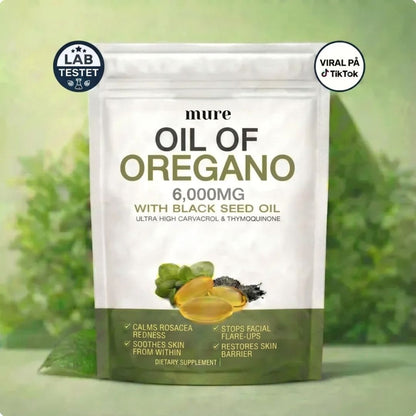 OREGANO & SVARTFRØOLJE – BIDRAR TIL Å ROE ROSACEA INNENFRA OG UT