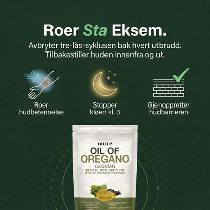 OREGANO & SVARTFRØOLJE – BIDRAR TIL Å ROE EKSEM INNENFRA OG UT